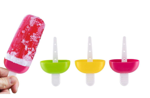 6 Pcs Multicolor Polypropylene Ice Mold Kulfi Makerstick cream candy Color Assorted 737