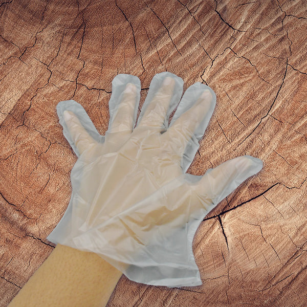 Large Size Plastic Transparent Disposable Clear Plastic Hand Gloves For Home Kitchen Hotels Hospitals Clinics Beauty Parlor Saloons (100 Pcs) 0665