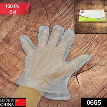 Large Size Plastic Transparent Disposable Clear Plastic Hand Gloves For Home Kitchen Hotels Hospitals Clinics Beauty Parlor Saloons (100 Pcs) 0665