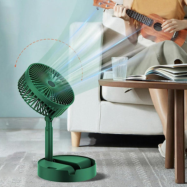 Telescopic Electric Desktop Fan Height Adjustable Foldable  Portable For Travelcarry  Silent Table Top Personal Fan For Bedside Office Table (Battery Not Include) 4642