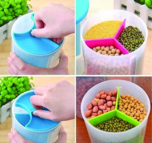 3 In 1 Transparent Air Tight Storage Dispenser Container 0618