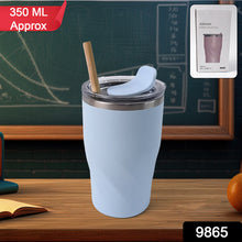 Stainless Steel Insulated Coffee Mug With Wooden Straw (350ml Approx)
