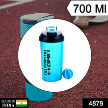 4879 700ml Protein Shaker Bottle With Powder Storage 3-compartment Gym Shake Blender