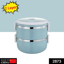 Steel Hot Lunch Box (2 Layer) Multi Layer Stainless