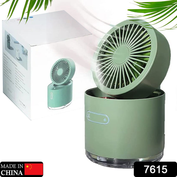 Mini Desktop Cooling Fan Automatic Shaking Head Rotating Spray Humidifier Fan Water Cooling Small Fan Desktop Mini Air Conditioning Fan With Small Water Tank (Battery Not Include) 7615