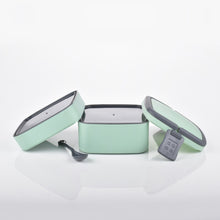 Green Double-layer Portable Lunch Box Stackable With Carrying Handle And Spoon Lunch Box 2860