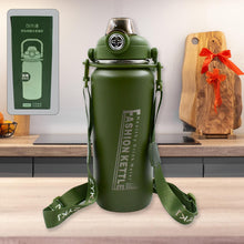 Liter Stainless Steel Water Bottle With Straw Strap  Handle  Vacuum Insulated Thermos Flask Double-walled Coffee Thermos Flask Leak-proof Water Bottle For Sports Fitness Gym (1500ml) - 13039