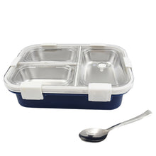 Lunch Box Stainless Steel - 3 Compartment Transparent For Kids Tiffin Box Lunch Box