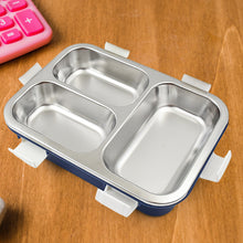 Lunch Box Stainless Steel - 3 Compartment Transparent For Kids Tiffin Box Lunch Box