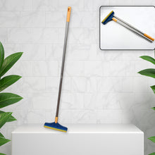 7928 2 In 1 Cleaning Brush Long Handle Floor Brush Rotatable Cleaning Brush For Bathroom Kitchen 120 Degree Triangular Rotating Brush Head With Wiper