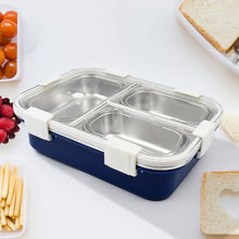 Lunch Box Stainless Steel - 3 Compartment Transparent For Kids Tiffin Box Lunch Box
