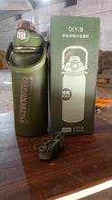 Liter Stainless Steel Water Bottle With Straw Strap  Handle  Vacuum Insulated Thermos Flask Double-walled Coffee Thermos Flask Leak-proof Water Bottle For Sports Fitness Gym (1500ml) - 13039