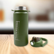 Liter Stainless Steel Water Bottle With Straw Strap  Handle  Vacuum Insulated Thermos Flask Double-walled Coffee Thermos Flask Leak-proof Water Bottle For Sports Fitness Gym (1500ml) - 13039