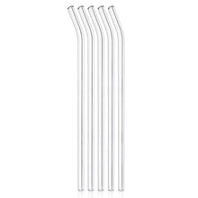 Plastic Reusable Glass Straws Clear Glass Drinking Straw 5pc